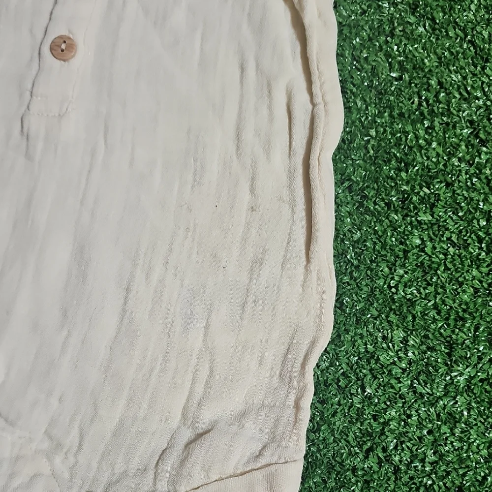 Cream Sleeveless Baby Romper